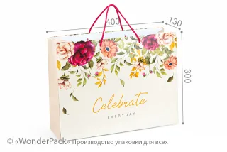Пакет подарунковий ПР007-о1. 400*300*130 мм. "Celebrate"